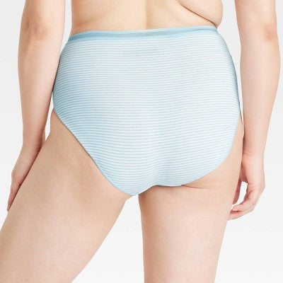 Women's 6pk Cotton Stretch Briefs Underwear - Auden Assorted Color L: High Rise, Solid & Classic Patterns
