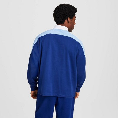 Champion Men's Classic Long Sleeve Rugby Shirt - Blue Depths XL