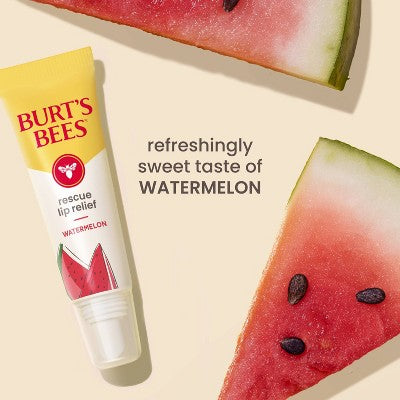 Burt's Bees Rescue Lip Relief Dry Lip Treatment Balm - Watermelon - 0.35oz: Paraben-Free, Sulfate-Free
