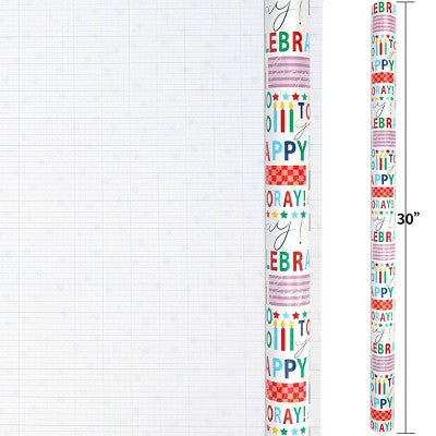 Bows And Sparkles Birthday Gift Wrapping Paper Colorful (LOCAL PICKUP ONLY)