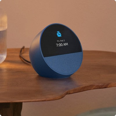 Amazon Echo Spot, Smart Alarm Clock (2024 Release) - Glacier White