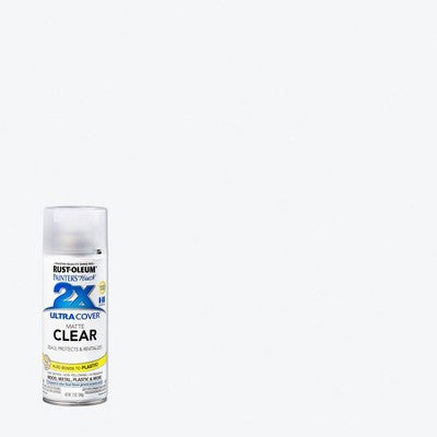 Rust-Oleum 12oz Painters Touch 2X Ultra Cover Spray Paint Matte Clear: Enamel, Interior/Exterior, Drywall, Wood, Metal