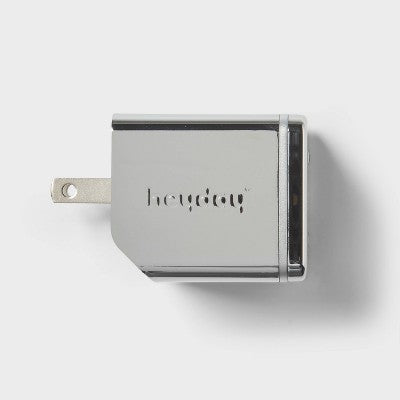 Dual Port USB-C 40W Wall Charger - heyday Chrome