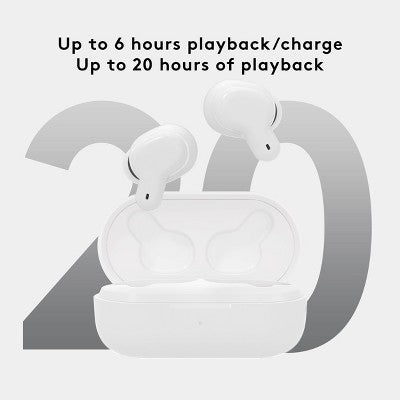 True Wireless Earbuds Active Noise Cancelling - heyday White