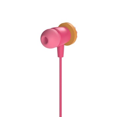 GEMS 'Donut' Novelty Wired Earbuds - Pink: Silicone Cushioned In-Ear Headphones