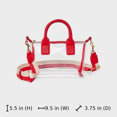 Foundational Mini Tote Handbag - Universal Thread Red/Clear