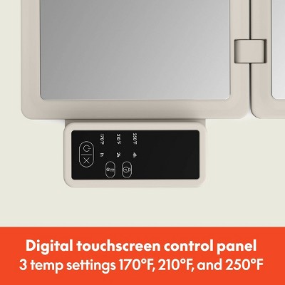 bella Fold and Store Warming Tray Oatmilk: Stainless Steel, Temperature Control, 330W, 3-Piece, 2-Year Warranty
