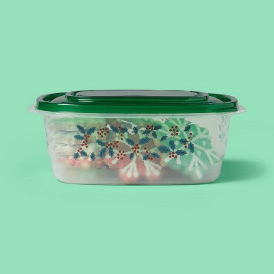 Holiday Large Rectangle Food Storage Container - 66oz/3ct - up&up