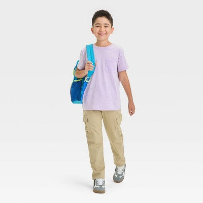 Boys' Short Sleeve Heathered T-Shirt - Cat & Jack Lavender XS