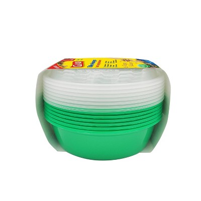 Glad Take-Aways Food Storage Containers, Holiday Wreath, Round - Green - 24oz - 7sets/14pcs