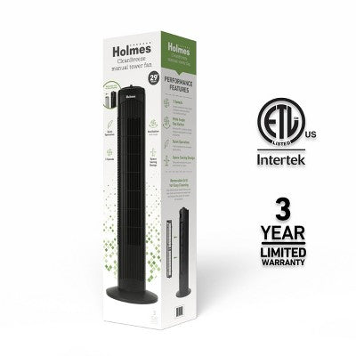 Holmes 29" Manual Tower Oscillating Fan with Clean Breeze (LOCAL PICKUP ONLY)