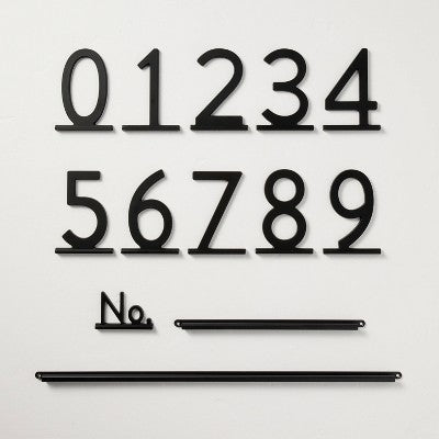 11.5" Metal House Number Mounting Rail Matte Black - Hearth & Hand with Magnolia: Address Plaque, Steel, Powder-Coated