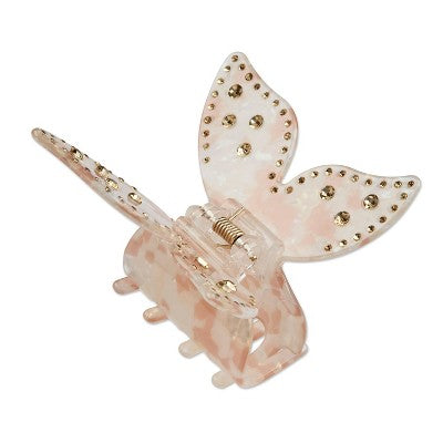 scunci be-u-tiful Gold Embellished Butterfly Claw Clip - Pink Tortoise