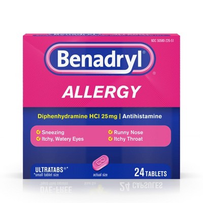 Benadryl Ultratabs Allergy Relief Tablets - 24ct EXP 03/2026