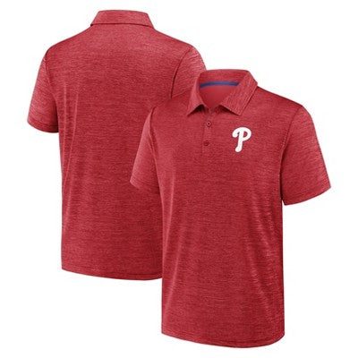MLB Philadelphia Phillies Men's Heather Polo T-Shirt - S: Tagless, Pullover