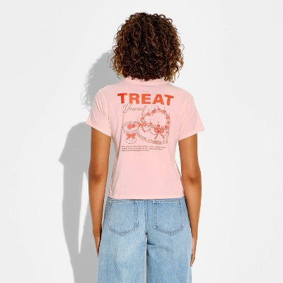 Women's Treat Yourself Short Sleeve Graphic T-Shirt Light Pink XS