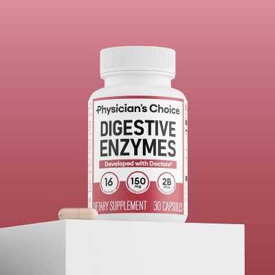 Physician's Choice Digestive Enzyme Probiotic Capsules - 30ct: 2 Billion CFUs, Probiotic and Prebiotic Blends