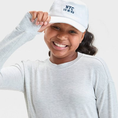 Girls' Crew Neck Sweatshirt - All In Motion Heathered Gray M