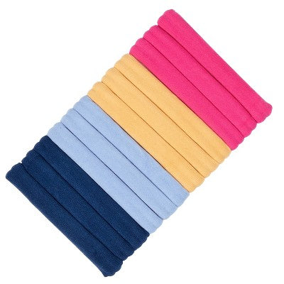 scunci No Damage Super Comfy Hosiery Elastic Hair Tie Ponytailers - Assorted Colors - All Hair - 12pcs