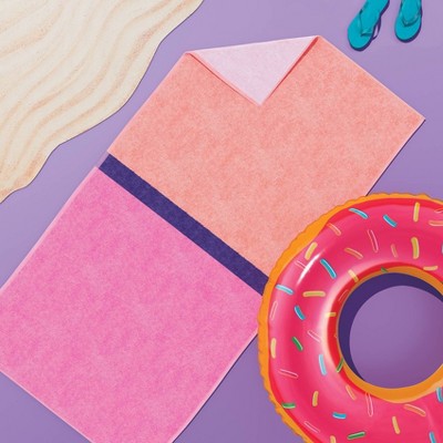 XL 'WOW' Reversible Beach Towel Peach/Pink/Purple - Sun Squad