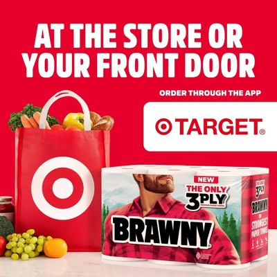 Brawny Tear-A-Square Paper 3-Ply Paper Towels - 6 Triple Rolls