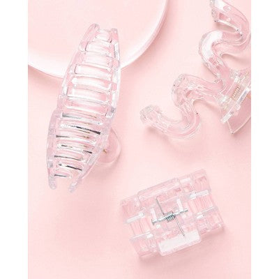 Gimme Beauty Fine Assorted Mini Claw Clips - Clear - 3pc