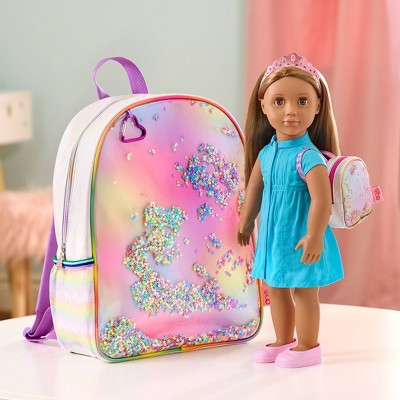Our Generation Me and You Backpacks Rainbow Sprinkle Matching School Bags for Kids and 18" Dolls