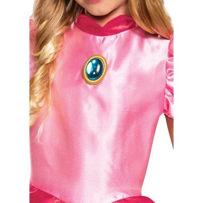 Kids' Super Mario Princess Peach Halloween Costume Dress with Headpiece 7-8