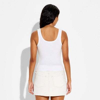Women's Beaded Tank Top - Wild Fable White Maui M
