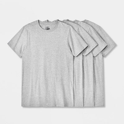 Men's Short Sleeve Crew Neck T-Shirt - Goodfellow & Co Heathered Gray M: Lightweight Jersey,