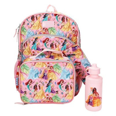 Disney Princess 5pc Set Quilted Backpack - Pink