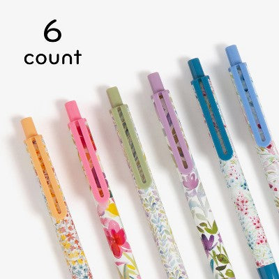 U Brands 6pk Ballpoint Pens Black Ink Laguna Bountiful Bouquet