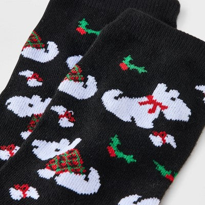 Women's Scottie Dogs Christmas Crew Socks - Wondershop Black/Red 4-10