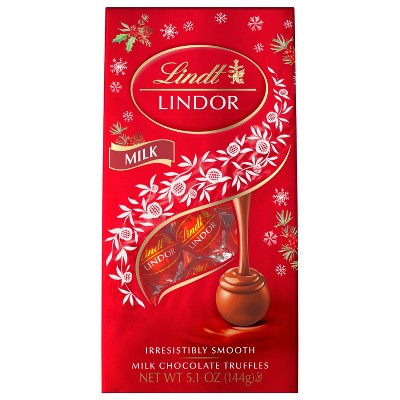 Lindt LINDOR Christmas Milk Chocolate Candy Truffles - 5.1oz