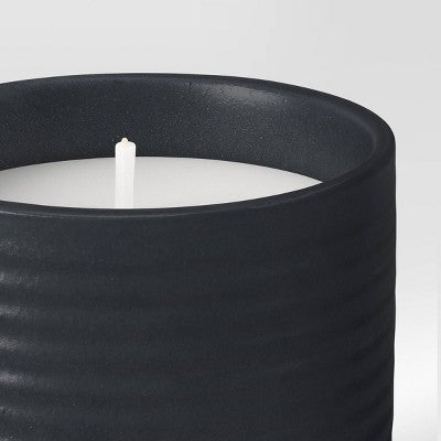 Ceramic Citronella Cotton Wick Jar Candle Black 9oz - Threshold