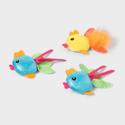 Fish Plush Cat Toy Set - 3pk - Boots & Barkley