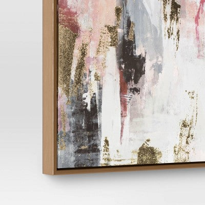 (Set of 2) 16"x20" Foil Abstract Canvas Framed Arts - Threshold