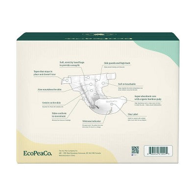 EcoPeaCo. Bamboo Disposable Diapers Made with Organic Bamboo and Viscose - Size 6 - 60ct
