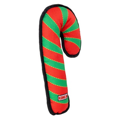 KONG Holiday Ballistic Candy Cane Food Shaped Dog Toy - Red