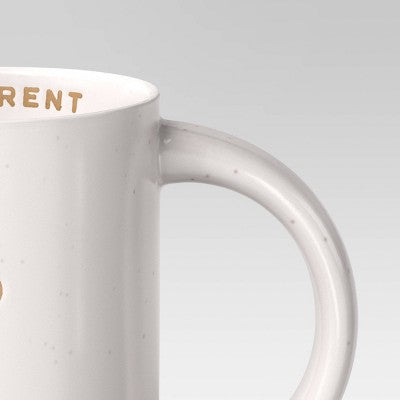 14oz Stoneware Embossed Paw Dog Parent Mug Ivory - Room Essentials
