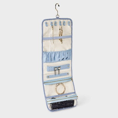 Striped Fold-Up Hanging Jewelry Storage Case - A New Day Blue