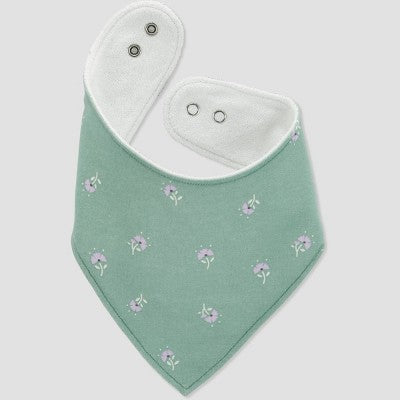Carter's Just One You Baby Girls' 3pk Floral Bib - Green/Purple