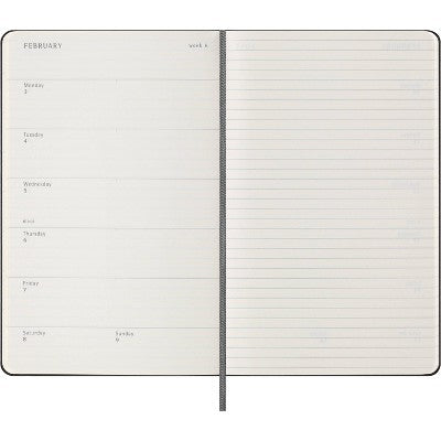 Moleskine 2024-25 Large Weekly Planner 8.26"x5.31" Hardcover Black: Pocket Calendar, Elastic Closure, Ribbon Marker
