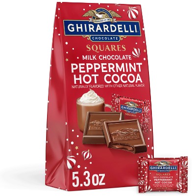 Ghirardelli Christmas Candy Milk Chocolate Peppermint Hot Cocoa Squares - 5.3oz