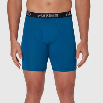 Hanes Premium Men's Stretch Long Leg Boxer Briefs 5pk - Black/Navy Blue/Gray S: Lightweight, Tagless, Breathable, Moisture Wicking, 4-Way Stretch