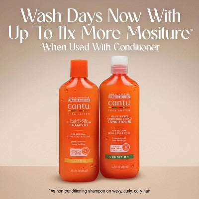 Cantu Shea Butter Hair Cleansing Cream Shampoo - 13.5 fl oz: Vegan, Sulfate-Free, Coconut Scent, Daily Use