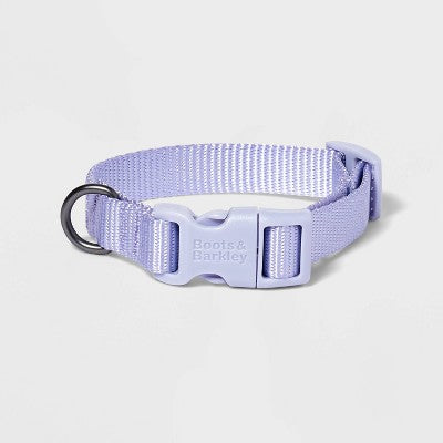 Basic Dog Adjustable Collar with Color Matching Buckle - S - Lilac - Boots & Barkley