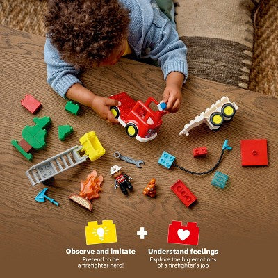 LEGO DUPLO Town Fire Truck with Hose and Firefighter Building Toy 10473