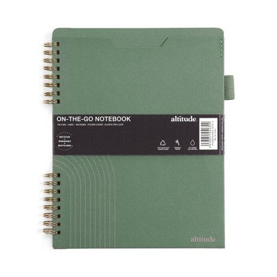 Altitude 160pg Ruled Journal with Folder Cover 7"x9" Dark Sage Arch