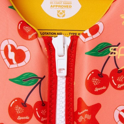 Speedo Cherry Bomb Kids' Life Jacket Vest - Pink/Red Youth Jacket (Size by Weight)